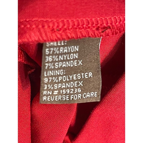 NWT J McLaughlin Tinley Dress Red Boat Neck 3/4 Sleeve Elastic Waist Midi XS - Picture 6 of 8